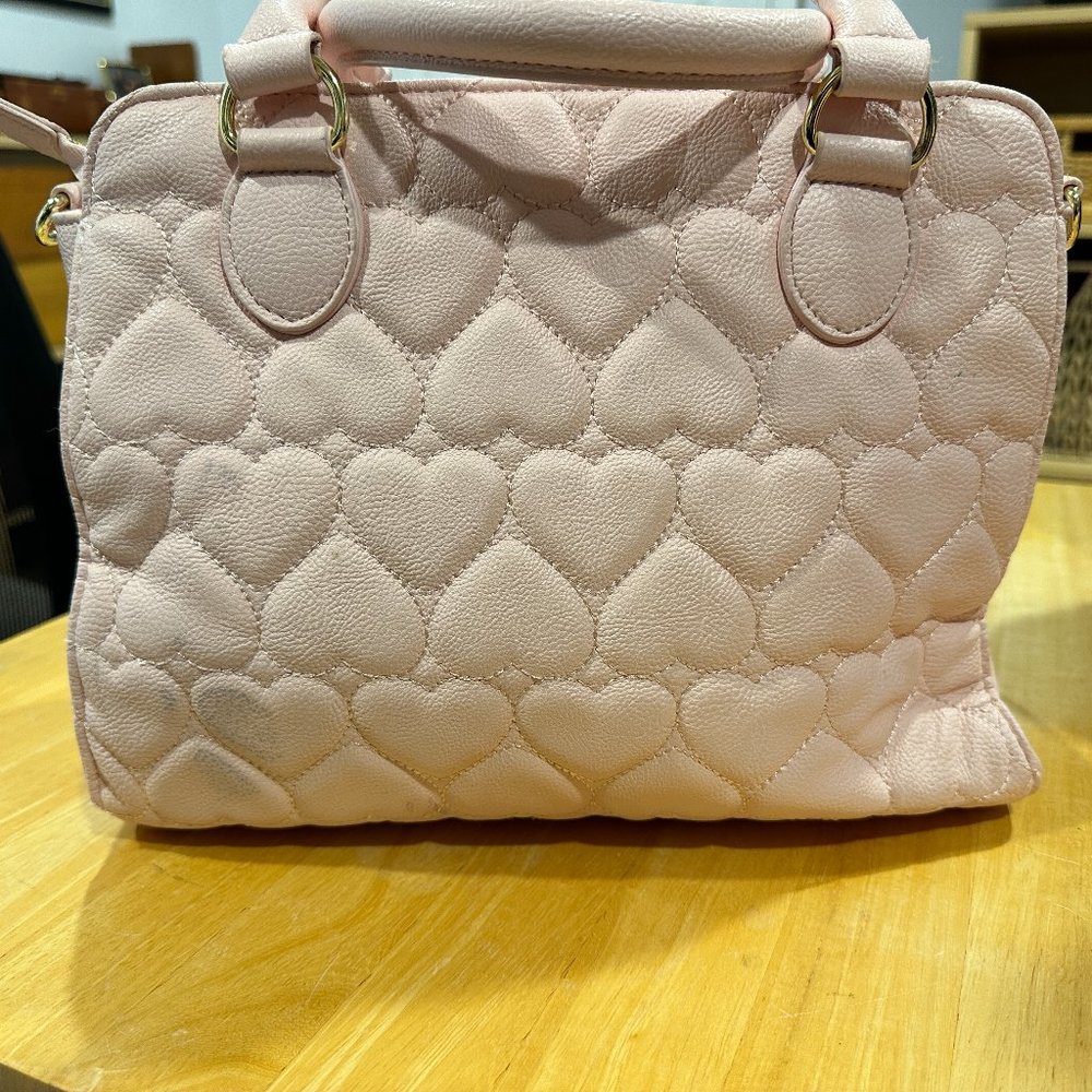 Betsey Johnson Quilted Pink Heart Purse